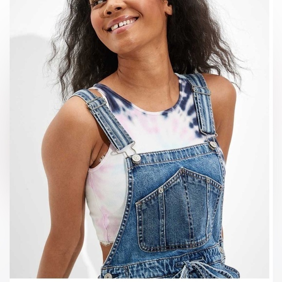 AMERICAN EAGLE 90’s BAGGY DENIM JEAN OVERALLS SIZE MEDIUM NWT - Picture 15 of 15